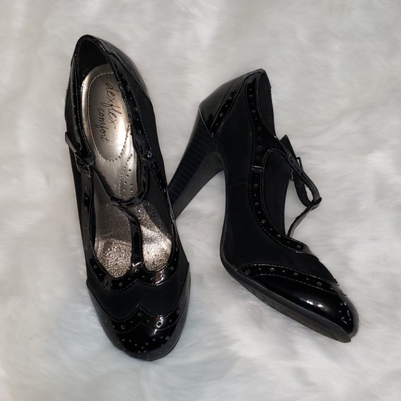 dexflex comfort Shoes | Dexflex Comfort Black Mary Janes Heels Sz 7 | Poshmark